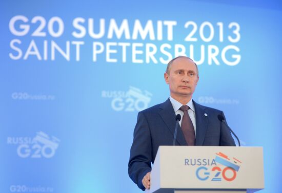 Пресс-конференция В. Путина по итогам встречи лидеров G20