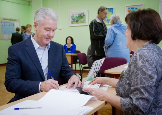Голосование С. Собянина на выборах мэра Москвы