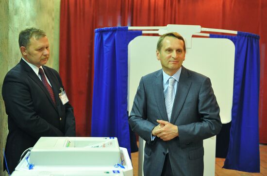 Голосование С.Нарышкина на выборах мэра Москвы