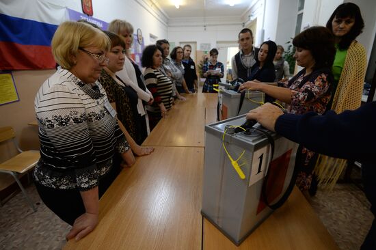 Подсчет голосов на выборах в Единый день голосования