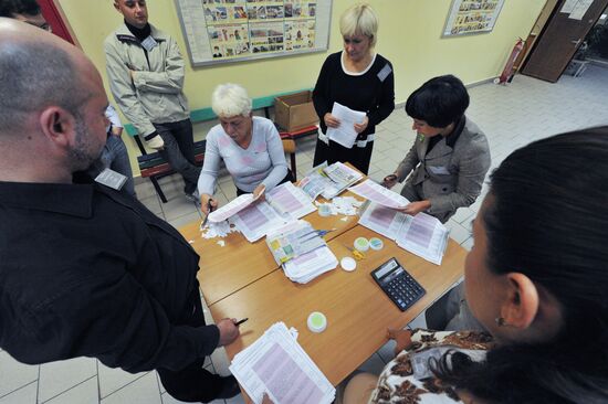 Подсчет голосов на выборах в Единый день голосования