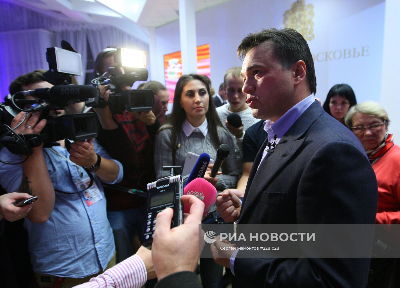 Пресс-конференция А.Воробьева в предвыборном штабе