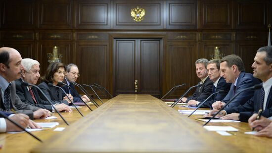 Встреча С.Нарышкина и главы МИД Сирии В.Муаллема