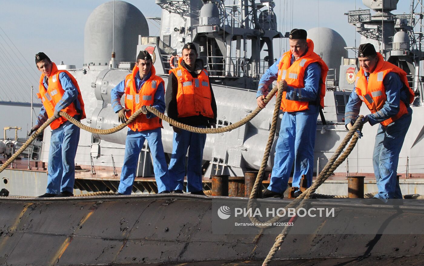 Встреча дизельной подводной лодки "Краснокаменск"