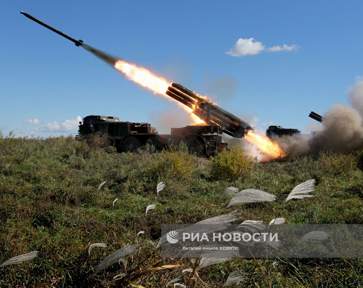 Учения артиллерийских подразделений армии в Приморском крае