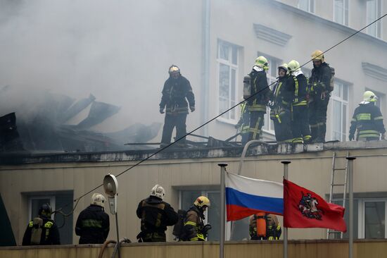 Пожар в здании управы района Беговой