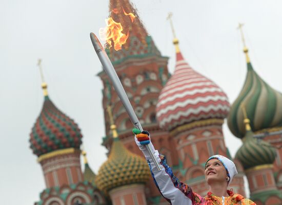 Эстафета Олимпийского огня. Москва. День 1