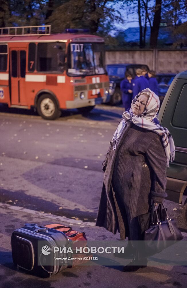 Пожар в жилом доме в центре Санкт-Петербурга