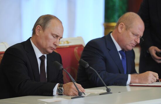 Встреча В.Путина с М.Сингхом