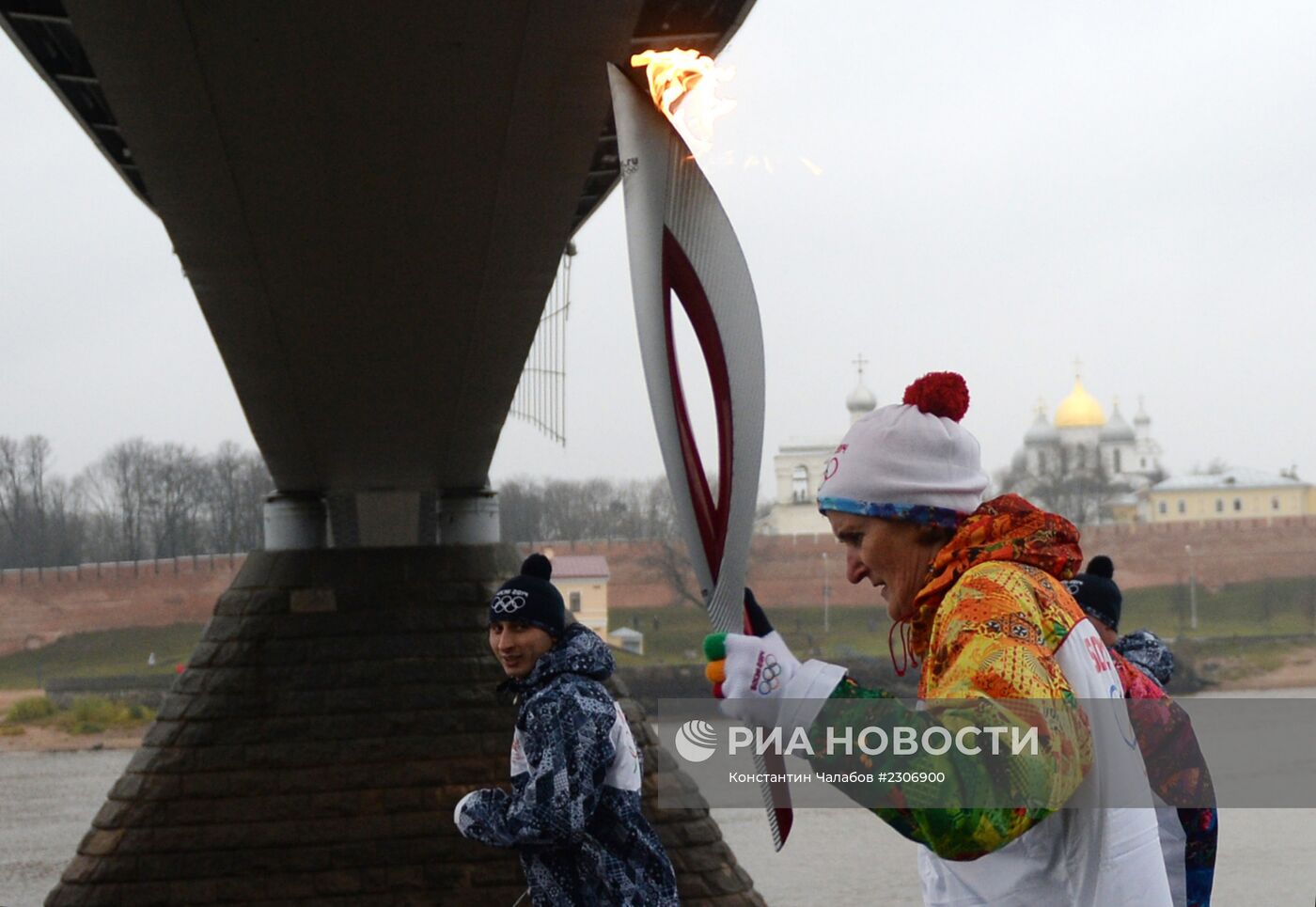 Эстафета Олимпийского огня. Великий Новгород