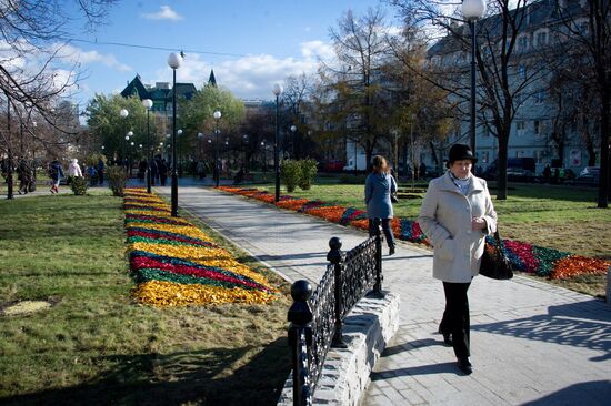 С.Собянин осмотрел сквер, благоустроенный на Сухаревской площади