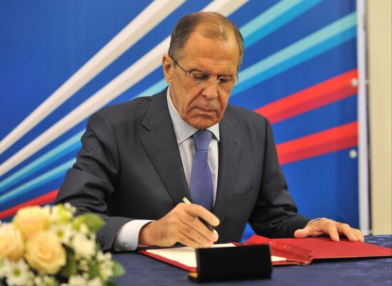 Встреча глав МИД России и Украины С.Лаврова и Л.Кожары