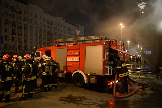 Пожар в тепловом коллекторе в центре Москвы
