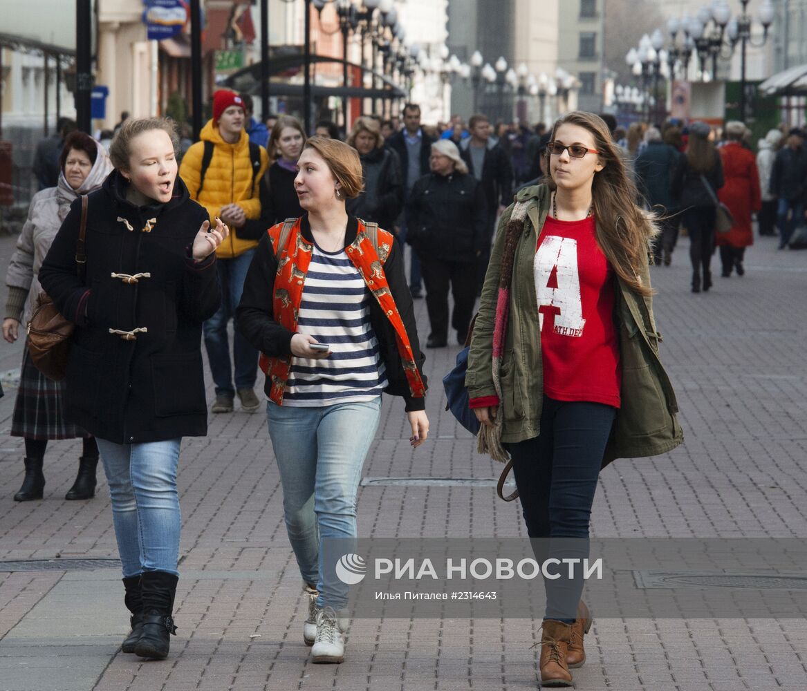 Теплая погода в Москве