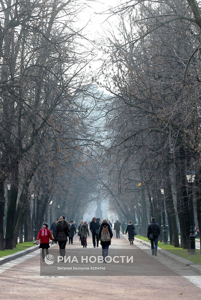 Теплая погода в Москве