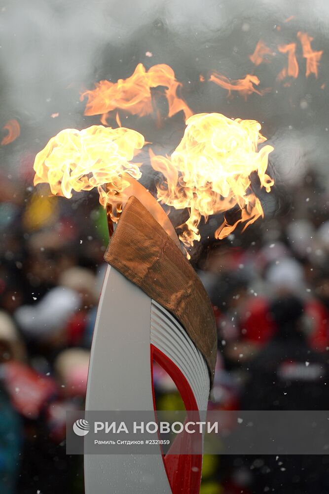 Эстафета Олимпийского огня. Биробиджан