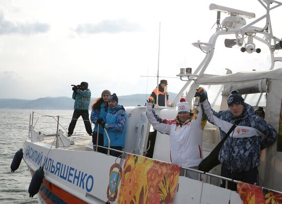 Эстафета Олимпийского огня. Байкал
