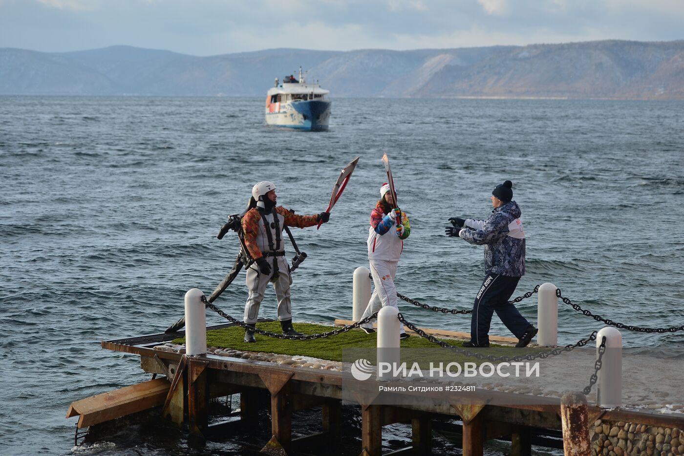Эстафета Олимпийского огня. Байкал