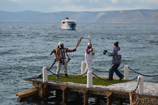Эстафета Олимпийского огня. Байкал