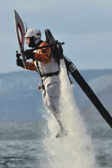 Эстафета Олимпийского огня. Байкал