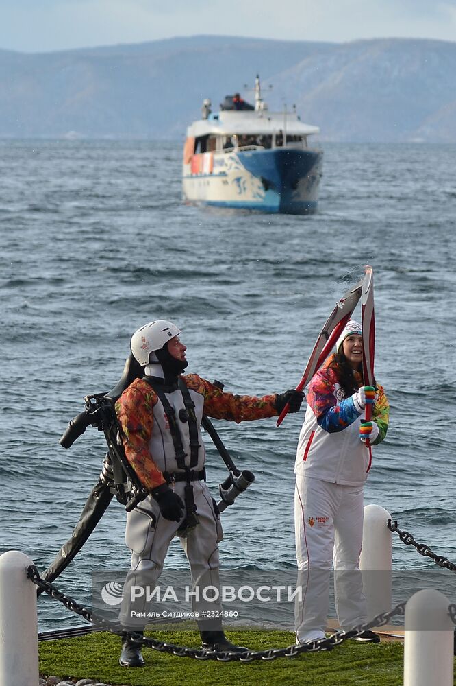 Эстафета Олимпийского огня. Байкал