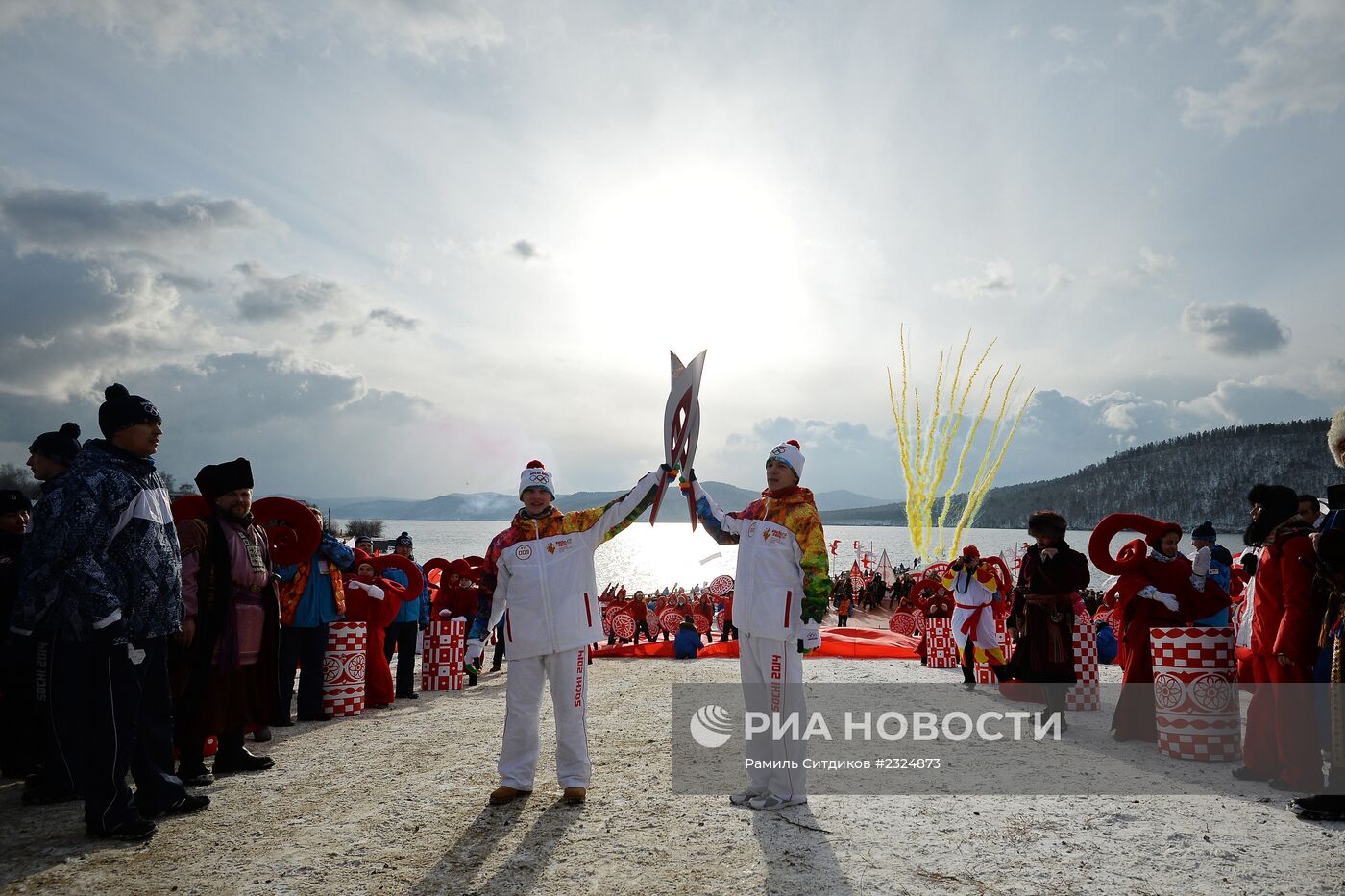 Эстафета Олимпийского огня. Байкал