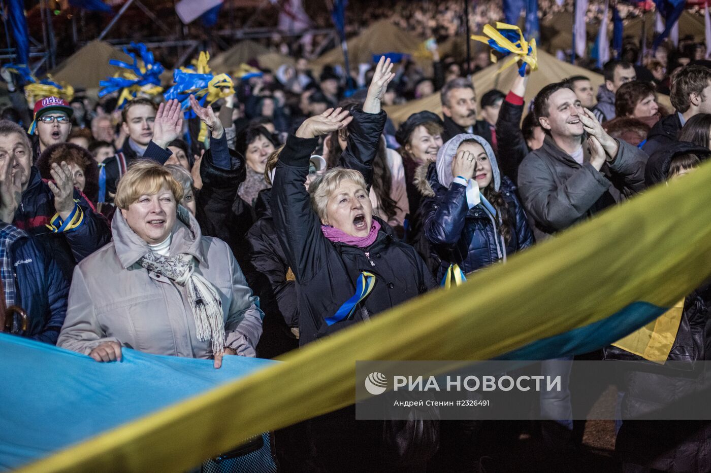 Митинг сторонников евроинтеграции Украины в Киеве