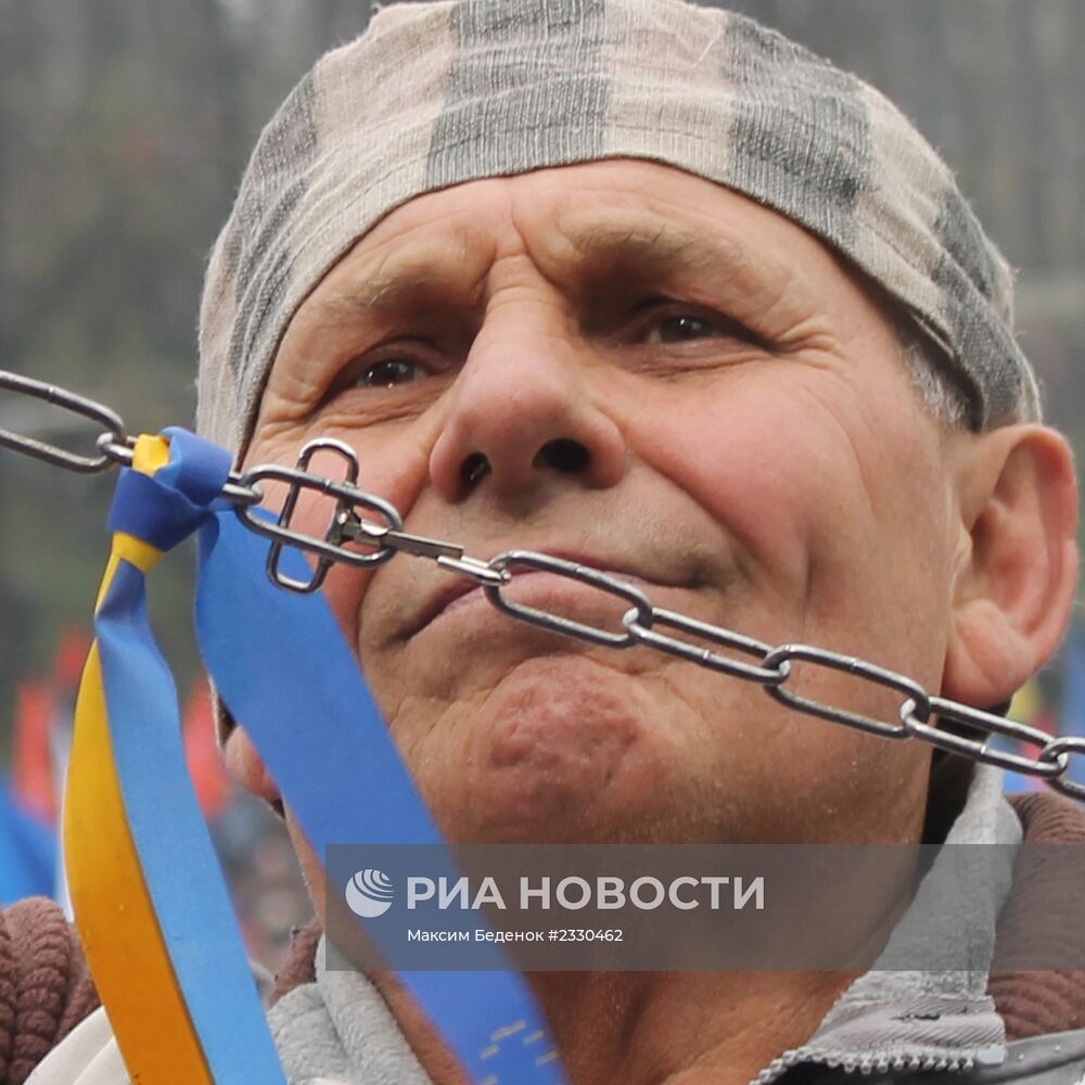 Участник митинга "За европейскую Украину"