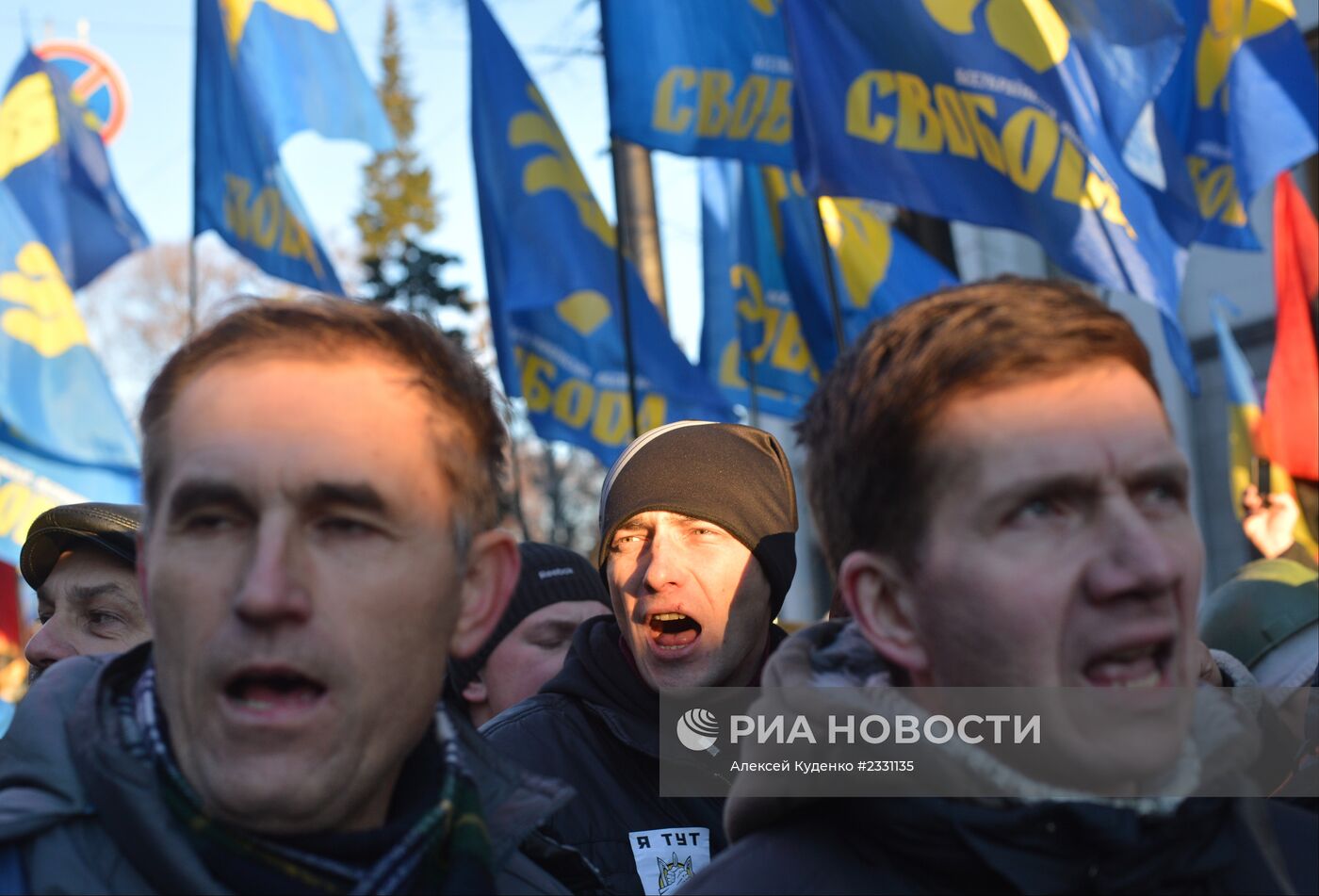 Пикет сторонников евроинтеграции Украины у здания Верховной Рады в Киеве
