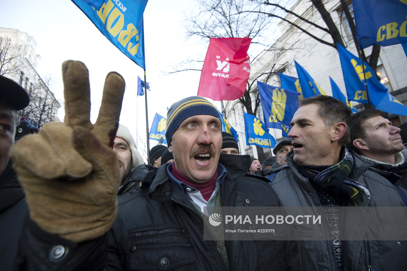 Пикет сторонников евроинтеграции Украины у здания Верховной Рады в Киеве