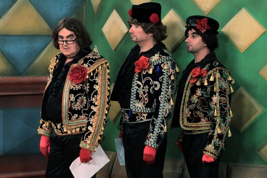 Съемки новогоднего телевизионного мюзикла "Три богатыря"