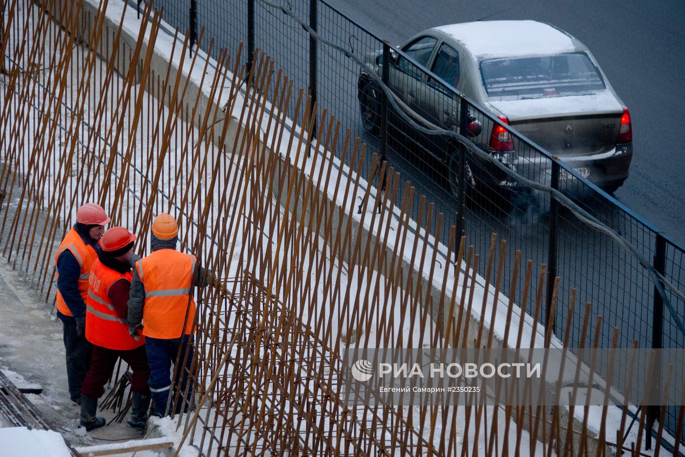 Строительство развязки на Новорязанском шоссе в Москве