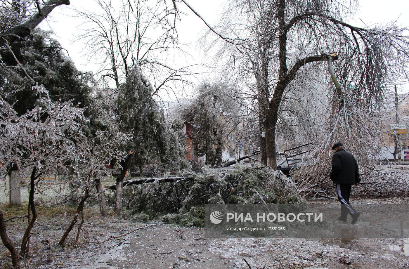 Последствия ледяного дождя в Краснодаре