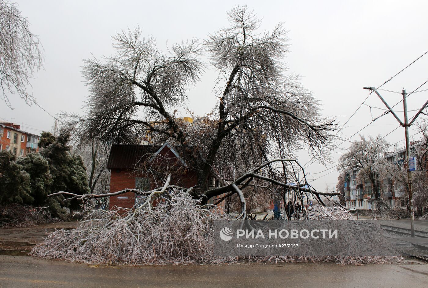 Последствия ледяного дождя в Краснодаре