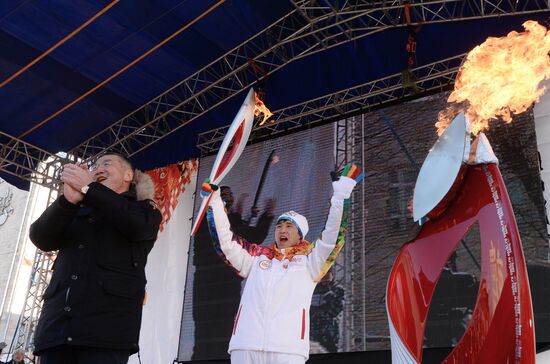 Эстафета Олимпийского огня. Республика Калмыкия