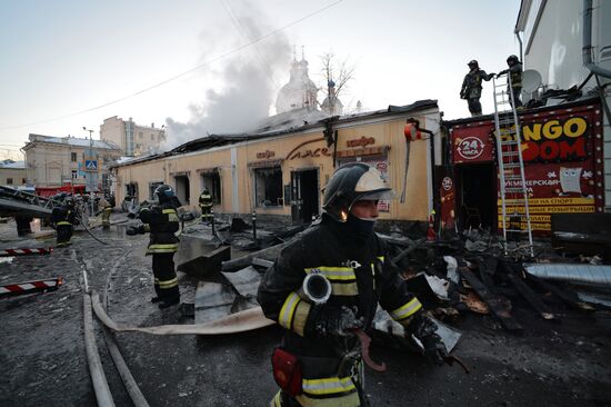 Пожар в ресторане на Пятницкой улице
