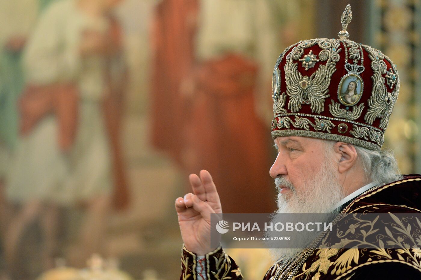 Патриаршее служение в Храме Христа Спасителя по случаю 5-й годовщины интронизации