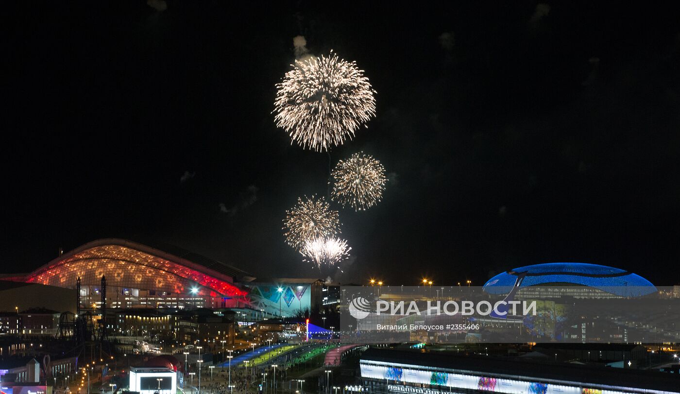 В Олимпийском парке в Сочи на репетиции открытия XXII Олимпийских зимних игр