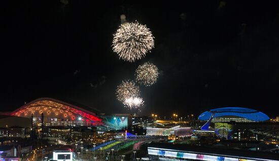 В Олимпийском парке в Сочи на репетиции открытия XXII Олимпийских зимних игр