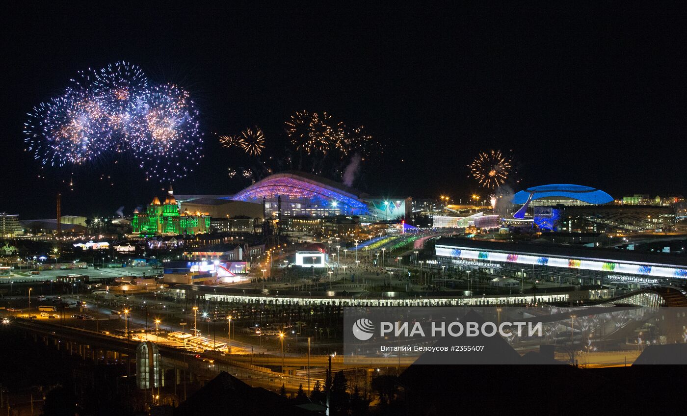 В Олимпийском парке в Сочи на репетиции открытия XXII Олимпийских зимних игр