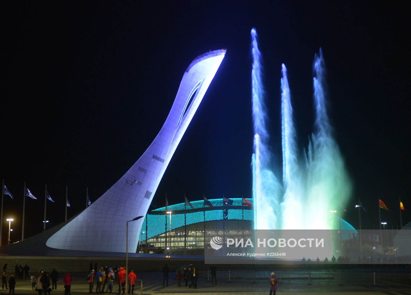 В Олимпийском парке в Сочи на репетиции открытия XXII Олимпийских зимних игр