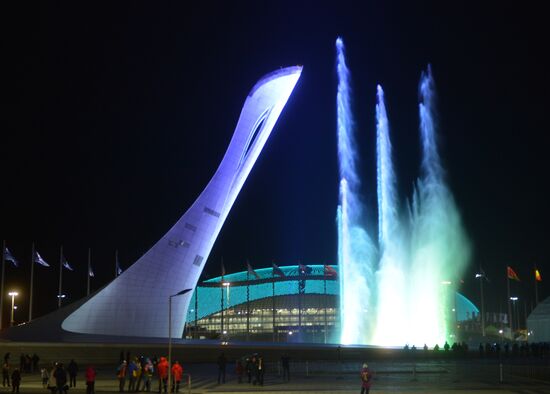 В Олимпийском парке в Сочи на репетиции открытия XXII Олимпийских зимних игр