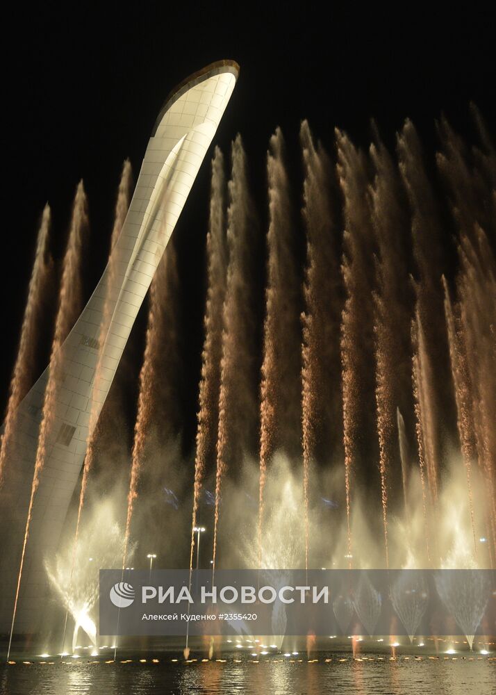 В Олимпийском парке в Сочи на репетиции открытия XXII Олимпийских зимних игр