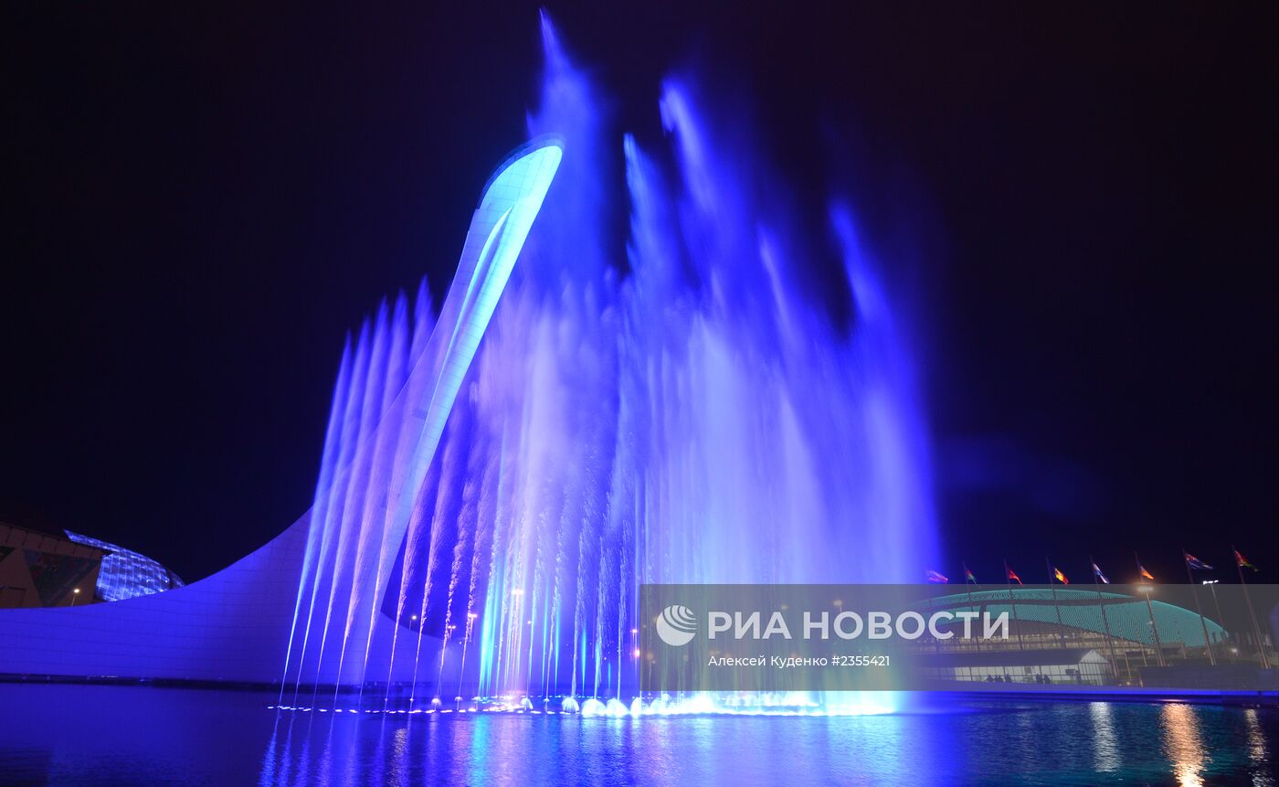 В Олимпийском парке в Сочи на репетиции открытия XXII Олимпийских зимних игр