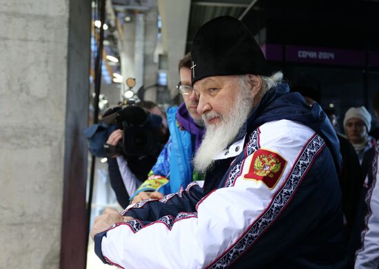 Патриарх Кирилл посетил санно-бобслейную трассу в Сочи