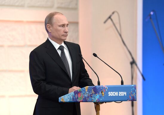 Прием президента РФ В.Путина в честь высокопоставленных гостей Олимпиады 2014