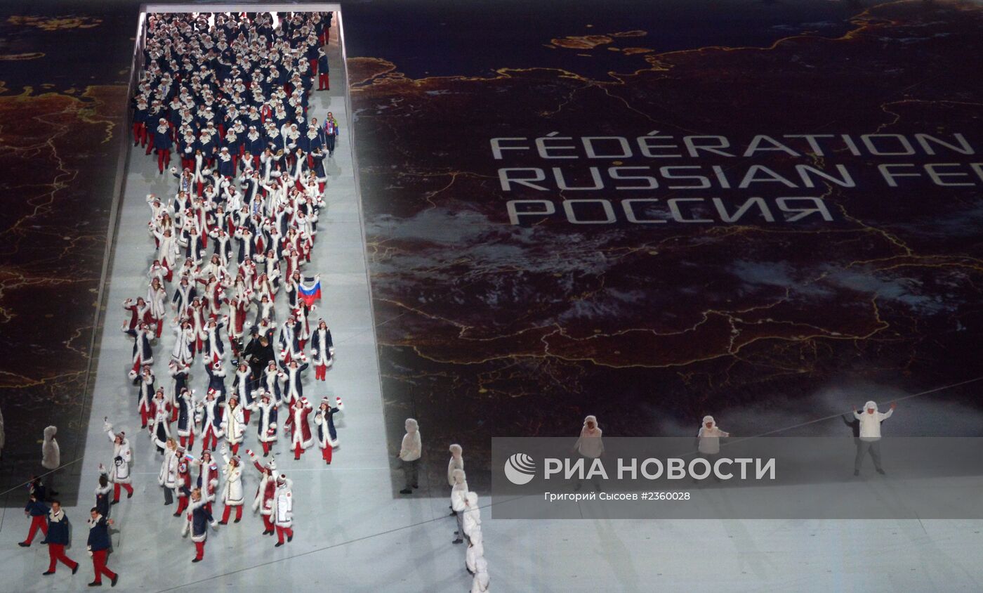 Церемония открытия XXII зимних Олимпийских игр