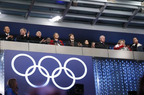 В.Путин и Д.Медведев на церемонии открытия ХХII зимних Олимпийских игр в Сочи