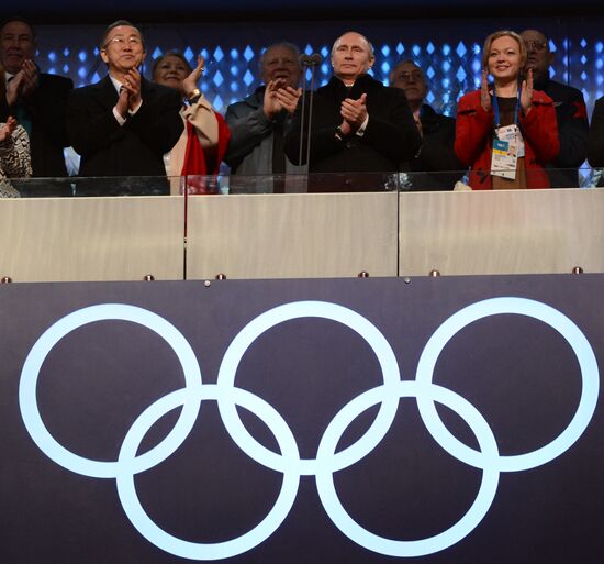 В.Путин на церемонии открытия ХХII зимних Олимпийских игр в Сочи