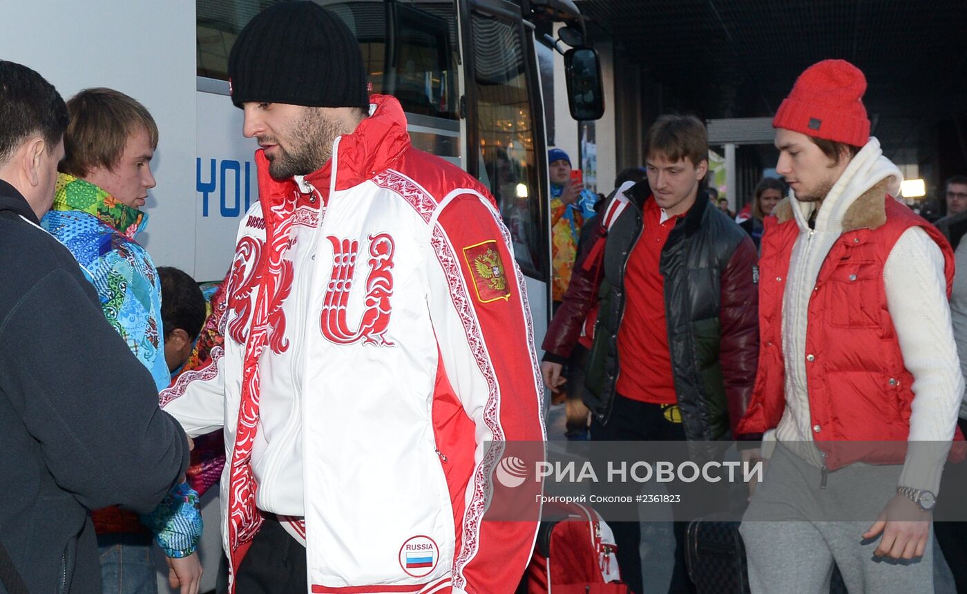 Прилет мужской сборной России по хоккею в Сочи